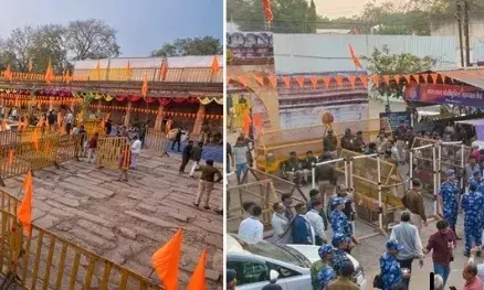 धार भोजशाला में वसंत पंचमी पर मां वाग्देवी का पूजन शुरू, सुरक्षा के कड़े इंतजाम धार भोजशाला में वसंत पंचमी पर मां वाग्देवी का पूजन शुरू, सुरक्षा के कड़े इंतजाम