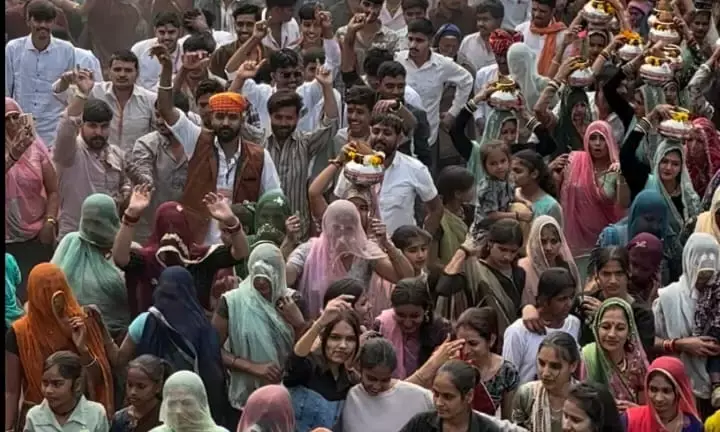 लीलरिया श्याम भेरुनाथ मंदिर में प्राण प्रतिष्ठा को लेकर निकली कलश यात्रा लीलरिया श्याम भेरुनाथ मंदिर में प्राण प्रतिष्ठा को लेकर निकली कलश यात्रा