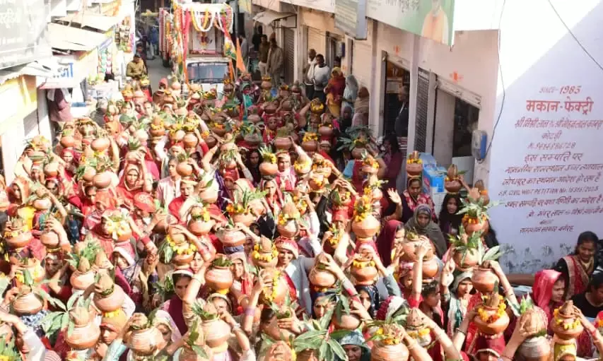 लीलण घोड़ी स्थापना महोत्सव पर हजारों की संख्या में उमडा भक्तों का सैलाब गुंजा जयकारों से कोटडी कस्बा