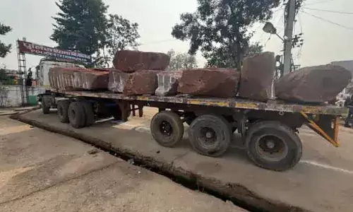 आंटी गांव में अवैध पत्थर परिवहन पर संयुक्त कार्रवाई, ट्रेलर जब्त कर 1.58 लाख का जुर्माना