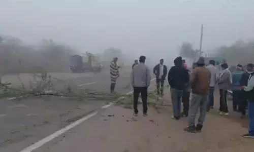 बजरी डंपर की टक्कर से कई गायों की मौत, ग्रामीणों ने किया नेशनल हाईवे जाम