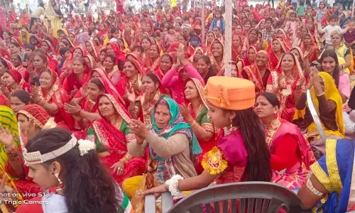 ​भीलवाड़ा में उमड़ा हिंदू शक्ति का महाकुंभ; कलश यात्राओं और अखाड़ा प्रदर्शन से गूंजा जिला, एक संगत-एक पंगत का दिया संदेश