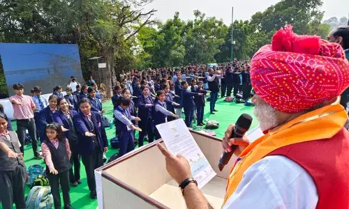 फतहसागर के टाया पैलेस में जुटे 300 से अधिक छात्र, वेटलैंड संरक्षण का दिया संदेश