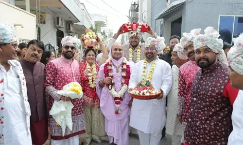 भीलवाड़ा: श्रीमद् भागवत कथा और पंचकुण्डीय विष्णु महायज्ञ का भव्य आगाज, कलश यात्रा में उमड़ा जनसैलाब भीलवाड़ा: श्रीमद् भागवत कथा और पंचकुण्डीय विष्णु महायज्ञ का भव्य आगाज, कलश यात्रा में उमड़ा जनसैलाब