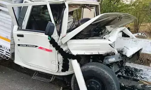 नेशनल हाईवे पर पिकअप वाहन पलटा, महिला और युवक घायल