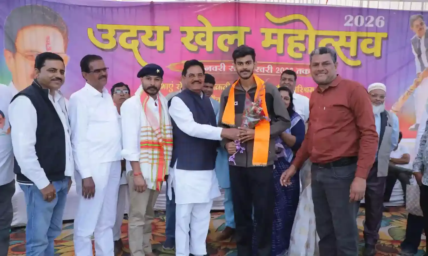 संतोष ट्रॉफी क्वार्टर फाइनल खेलने के बाद निंबाहेड़ा लौटे मनदीप सिंह का पूर्व मंत्री आंजना ने किया स्वागत