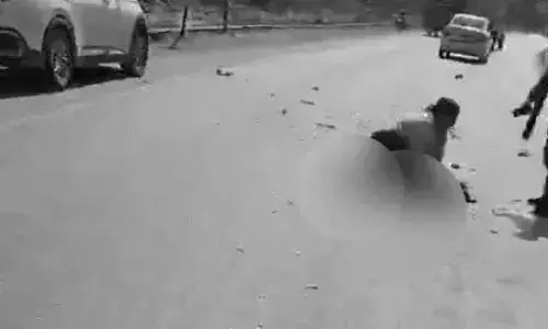 हाईवे पर मां के शव से लिपटकर रोती रही बेटी:तेज रफ्तार ट्रेलर ने महिला टूरिस्ट को कुचला, 50 मीटर तक बिखरे मांस के टुकड़े