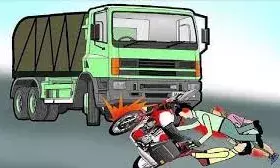 हाइवे पर हादसा- ट्रक- बाइक में टक्कर, एक युवक की मौत, दूसरा घायल