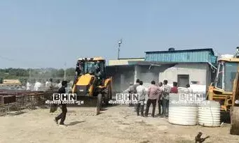 नेशनल हाईवे 48 पर प्रशासन का जबरदस्त दखल,   स्थायी और अस्थायी ढांचे, दुकानें और अवैध निर्माण ध्वस्त