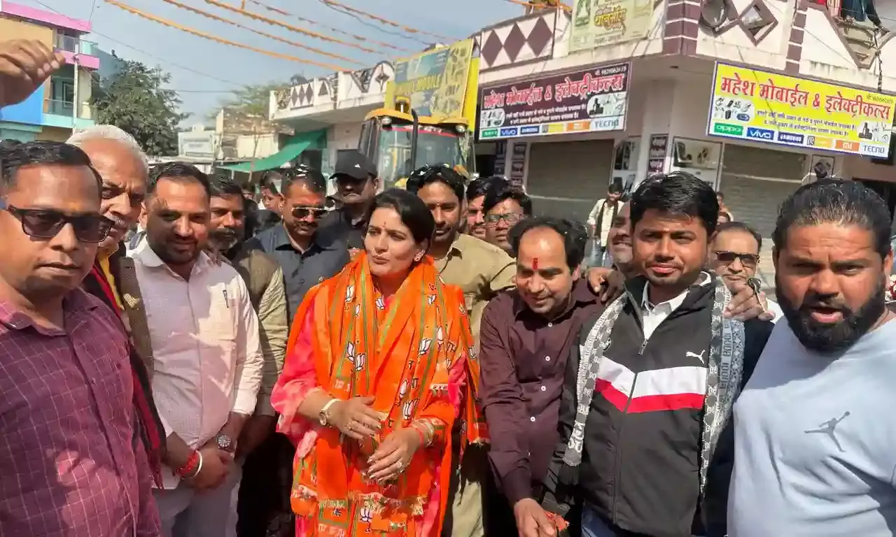 हमीरगढ़ में भाजपा महिला मोर्चा प्रदेश अध्यक्ष राठौड़ का स्वागत,महिलाओं के उत्थान का लिया संकल्प