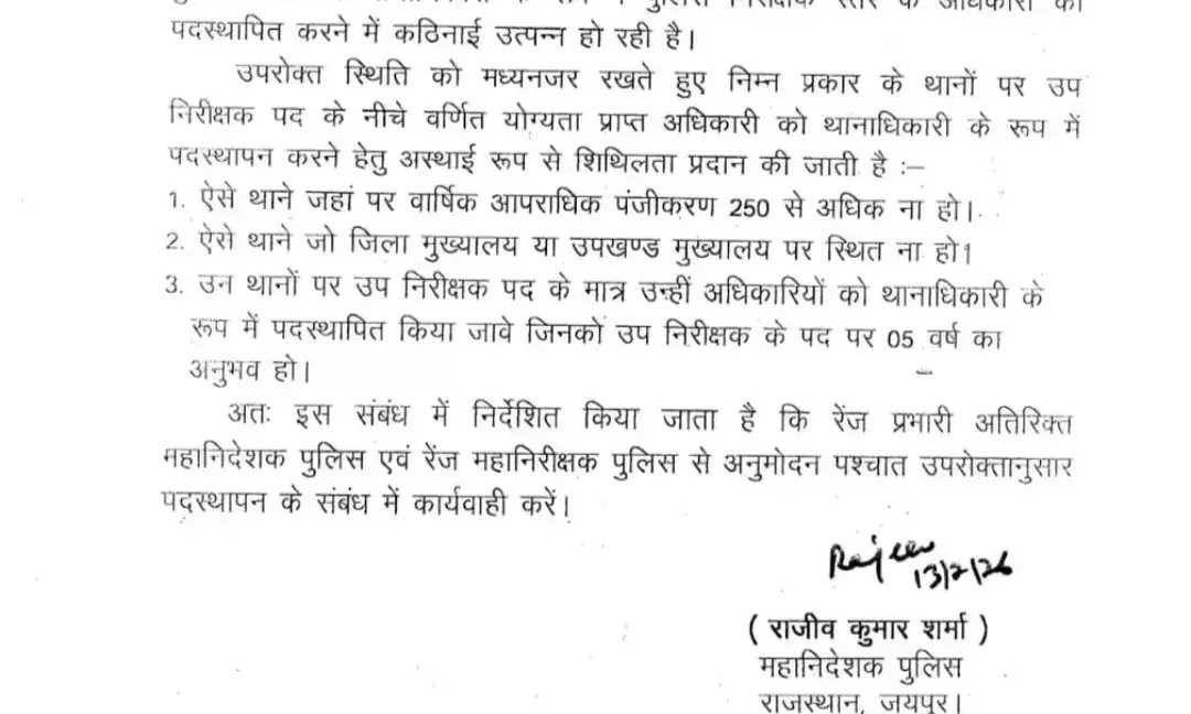 ! इंस्पेक्टर की कमी, अब SI संभालेंगे थाने