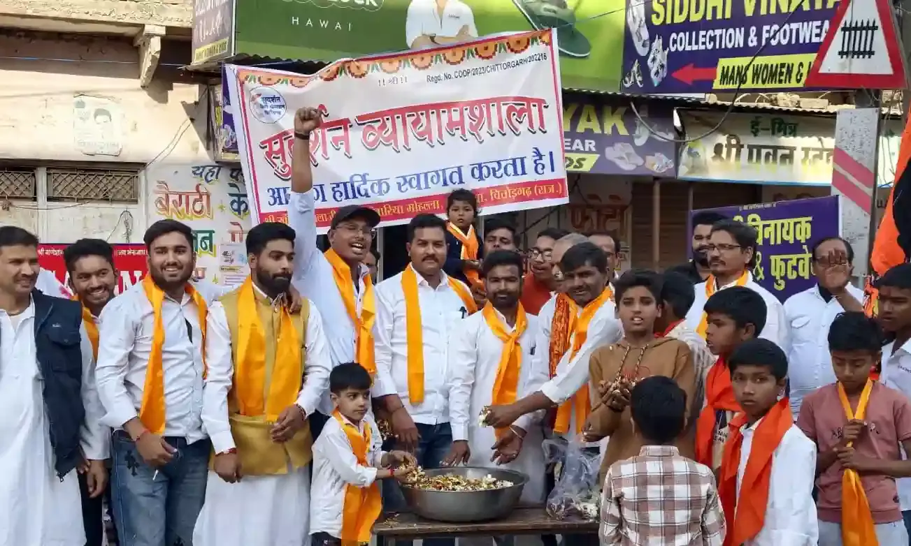 चंदेरिया में महाशिवरात्रि पर शोभा यात्रा, सुदर्शन व्यायाम शाला ने किया आयोजन