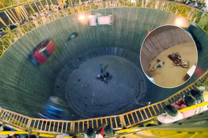 मेले में मौत के कुएं में हादसा, स्टंट के दौरान बाइक सहित गिरी युवती