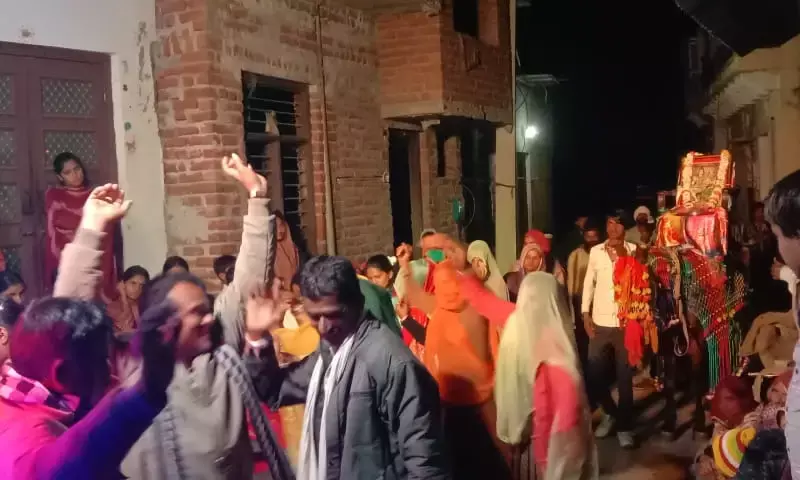 गेणोली में शिवरात्रि पर माली समाज ने निकाली शोभा यात्रा