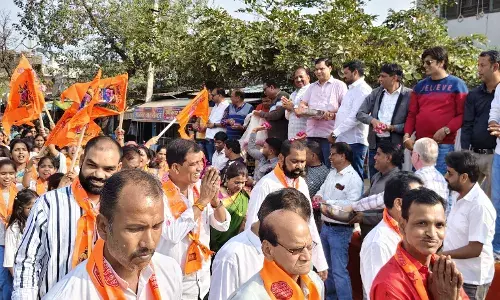 छत्रपति शिवाजी महाराज की जयंति पर मराठा समाज ने निकाली  शोभायात्रा