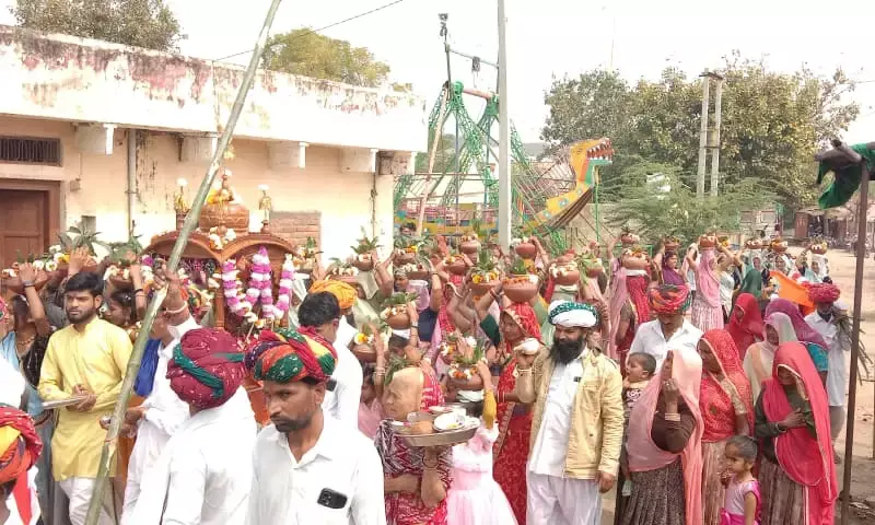 देवनारायण भगवान की शोभायात्रा निकाली देवनारायण भगवान की शोभायात्रा निकाली