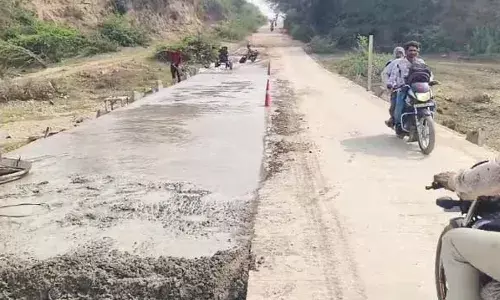 बेड़च नदी पुल पर सीसी सड़क निर्माण में अनियमितताओं के आरोप, ग्रामीणों में आक्रोश