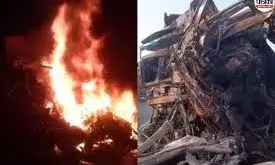 कोटपूतली: एनएच-48 पर भीषण सड़क हादसा, केबिन में फंसे चालक की जिंदा जलने से दर्दनाक मौत कोटपूतली: एनएच-48 पर भीषण सड़क हादसा, केबिन में फंसे चालक की जिंदा जलने से दर्दनाक मौत