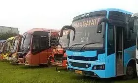 भीलवाड़ा सहित  प्रदेश में निजी बसों का चक्का जाम, आधी रात से, थमेंगे 35 हजार बसों के पहिए; PM रैली के लिए भी नहीं मिलेगी बस