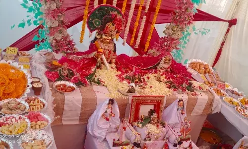 मजिस्ट्रेट कॉलोनी में  फाग महोत्सव: लड्डू गोपाल को अर्पित किया छप्पन भोग