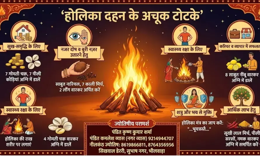 होली की अग्नि में जलेंगी बाधाएं: सुख-समृद्धि और नजर दोष से मुक्ति के लिए अचूक उपाय होली की अग्नि में जलेंगी बाधाएं: सुख-समृद्धि और नजर दोष से मुक्ति के लिए अचूक उपाय