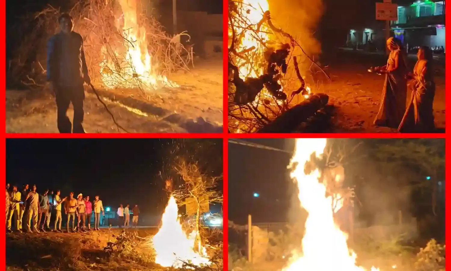 सवाईपुर क्षेत्र में किया होलिका दहन
