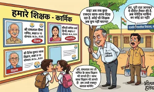 सरकारी स्कूलों की दीवारों पर  गुरुजी का अब फोटो और योग्यता के साथ दिखेगा पूरा बायोडाटा