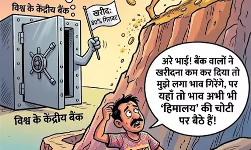 सोने की चमक पर ब्रेक या बड़ा तूफान आने से पहले की शांति? केंद्रीय बैंकों की खरीद 80% गिरी सोने की चमक पर ब्रेक या बड़ा तूफान आने से पहले की शांति? केंद्रीय बैंकों की खरीद 80% गिरी