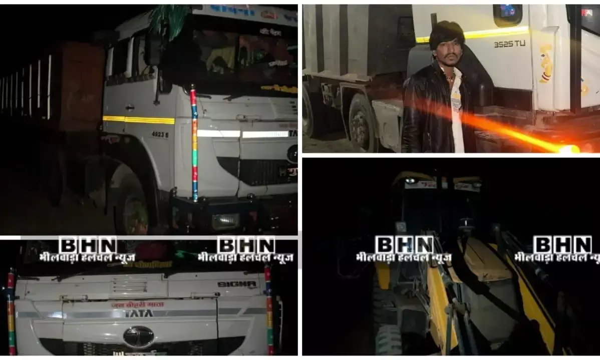 बजरी माफिया के खिलाफ पर प्रहार; दो अलग-अलग क्षेत्रों में डंपर, जेसीबी और ट्रेलर जब्त