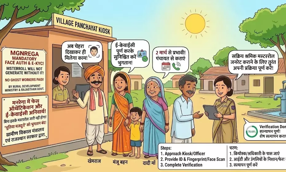 मनरेगा में बड़ा बदलाव: फेस ऑथेंटिकेशन अनिवार्य, अब बिना ई-केवाईसी नहीं मिलेगा काम