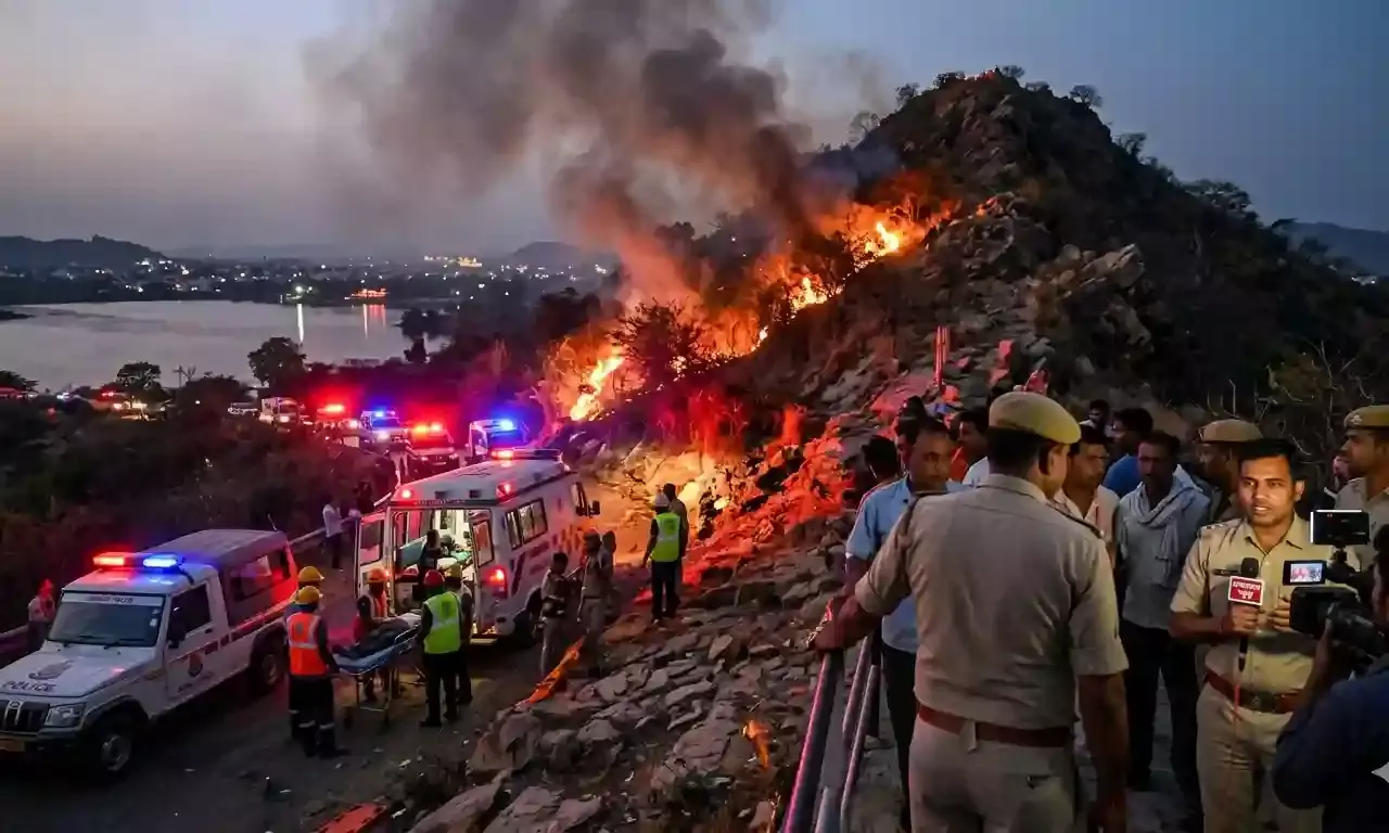 हादसा: बाहुबली पहाड़ी पर भीषण आग, रतलाम के पर्यटक की मौत; दम घुटने से तोड़ा दम हादसा: बाहुबली पहाड़ी पर भीषण आग, रतलाम के पर्यटक की मौत; दम घुटने से तोड़ा दम