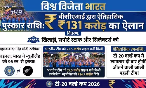 विश्व विजेता टीम इंडिया पर बीसीसीआई ने की धनवर्षा, 131 करोड़ के इनाम का ऐलान