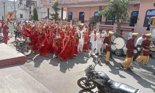 श्रीमद् भागवत कथा 11 से 17 मार्च का कलश शोभायात्रा के साथ हुआ शुभारंभ