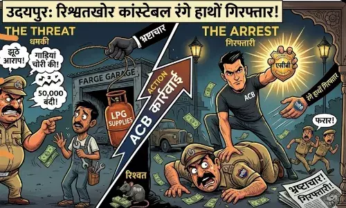 रिश्वतखोर कांस्टेबल रंगे हाथों गिरफ्तार: गैराज सीज करने की धमकी देकर मांगी थी मंथली रिश्वतखोर कांस्टेबल रंगे हाथों गिरफ्तार: गैराज सीज करने की धमकी देकर मांगी थी मंथली