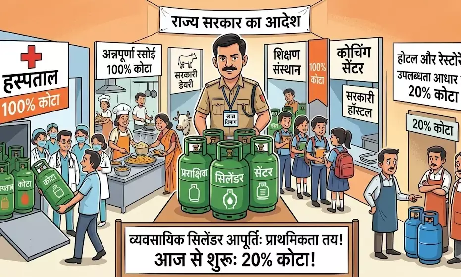 राजस्थान में कमर्शियल सिलेंडर संकट पर बड़ी राहत: आज से 20 फीसदी कोटे के साथ शुरू होगी आपूर्ति राजस्थान में कमर्शियल सिलेंडर संकट पर बड़ी राहत: आज से 20 फीसदी कोटे के साथ शुरू होगी आपूर्ति