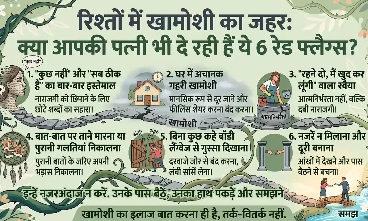 रिश्तों में खामोशी का जहर: क्या आपकी पत्नी भी दे रही हैं ये 6 रेड फ्लैग्स?