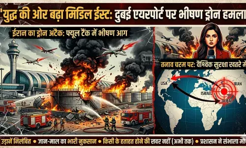 मिडिल ईस्ट में कोहराम: दुबई एयरपोर्ट पर ईरान का बड़ा ड्रोन हमला, फ्यूल टैंक में लगी भीषण आग