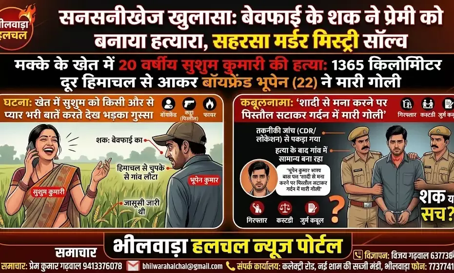 बेवफाई के शक ने प्रेमी को बनाया हत्यारा: 1365 किलोमीटर दूर से आकर बॉयफ्रेंड ने मक्के के खेत में सुशुम को मारी गोली