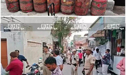 मकान पर दबिश देकर 17 सिलेंडर जब्त, रिफिलिंग उपकरण बरामद