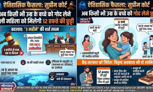 सुप्रीम कोर्ट का ऐतिहासिक फैसला: अब किसी भी उम्र के बच्चे को गोद लेने पर मिलेगी 12 हफ्ते की छुट्टी, 3 महीने की शर्त खत्म