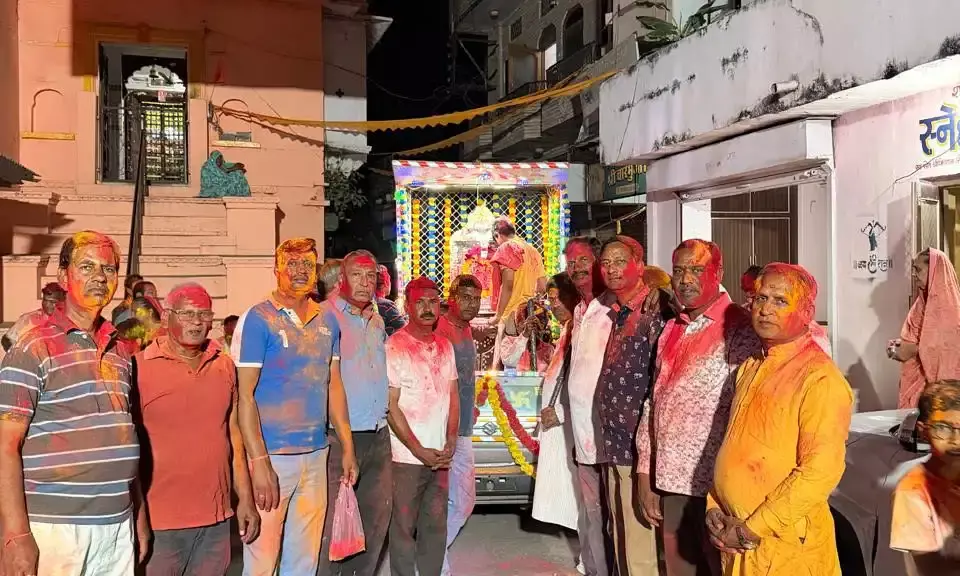 हमीरगढ़ मांहेश्वरी समाज द्वारा बड़े मंदिर का फूलडोल  बड़े धूमधाम से मनाया