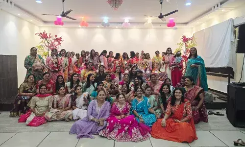 केशर कुंज सोसायटी की महिलाओं ने मनाया सिंझारा, राजस्थानी संस्कृति की बिखरी छटा