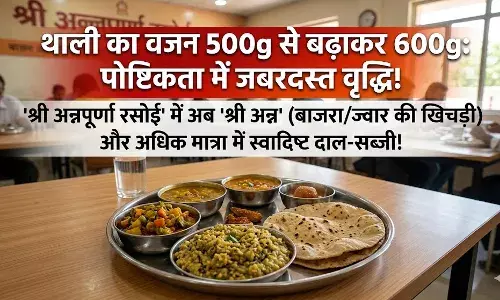 श्री अन्नपूर्णा रसोई में अब 600 ग्राम की पौष्टिक थाली, श्री अन्न से बढ़ा स्वाद और सेहत