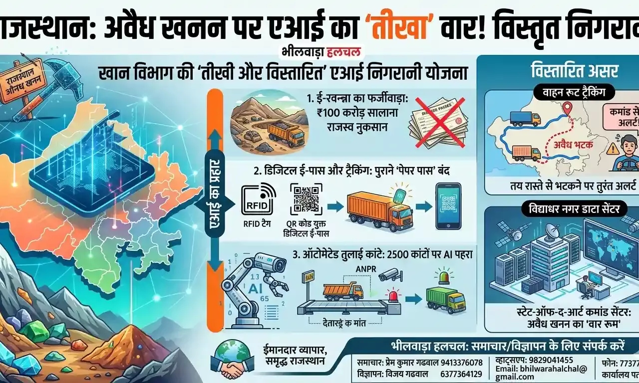 एआई का हथौड़ा: राजस्थान में अवैध खनन पर खान विभाग का तीखा और विस्तारित प्रहार! एआई का हथौड़ा: राजस्थान में अवैध खनन पर खान विभाग का तीखा और विस्तारित प्रहार!