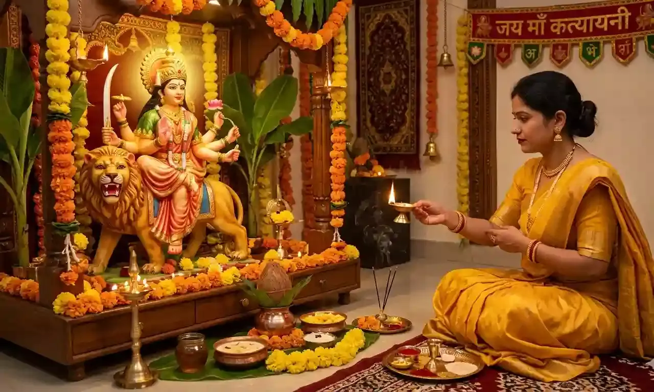 चैत्र नवरात्रि विशेष: छठे दिन मां कात्यायनी की पूजा, सुनहरे रूप में देती हैं भक्तों को अभय वरदान