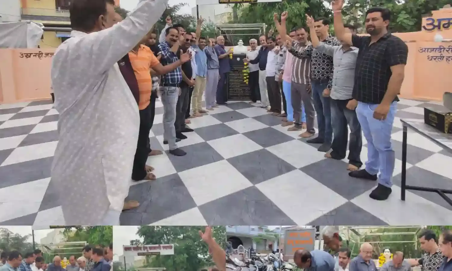 सिंधी समाज ने केक काट व श्रमदान करके याद किया शहीदों को