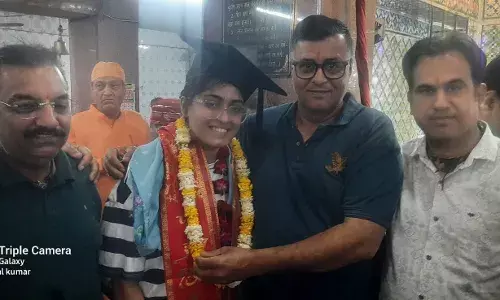 सिंधी समाज ने किया भाविका का स्वागत