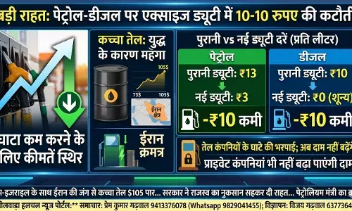 पेट्रोल-डीजल पर एक्साइज ड्यूटी में 10-10 रुपए की भारी कटौती, कीमतें स्थिर रखने की तैयारी