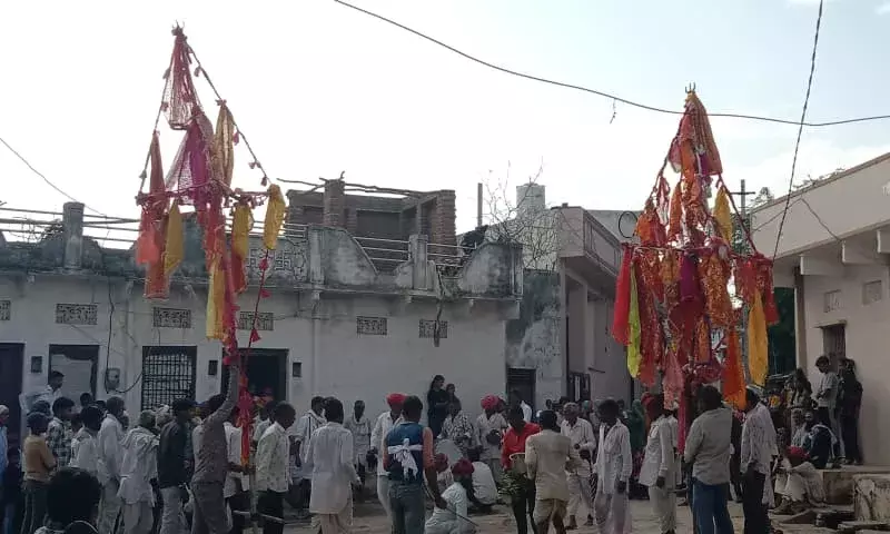 गेणोली में धूमधाम से माता जी के नेजे निकले, ज्वारे विसर्जन सम्पन्न