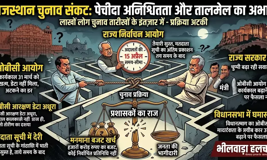 राजस्थान: निकाय-पंचायत चुनावों पर मंडराया संकट, ओबीसी आयोग का कार्यकाल खत्म राजस्थान: निकाय-पंचायत चुनावों पर मंडराया संकट, ओबीसी आयोग का कार्यकाल खत्म